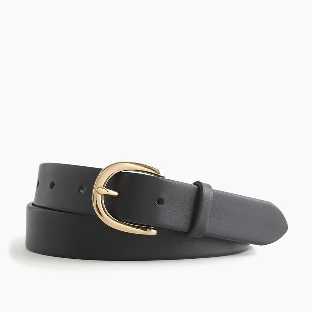 J.Crew Classic Leather Belt in black XS